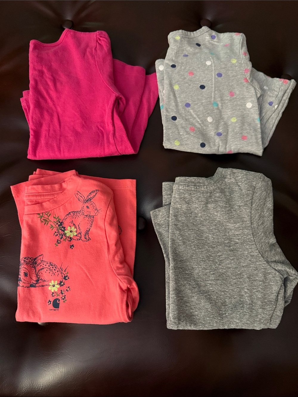 Carhartt Kids Long Sleeve Tees - Hot Pink, Coral, Light Gray & Heather Gray